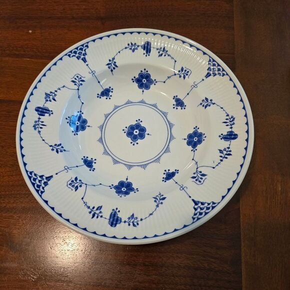 Vintage Mason Ironstone Denmark Blue and White Floral Deep Soup/pasta Plate Bowl - Picture 6 of 8